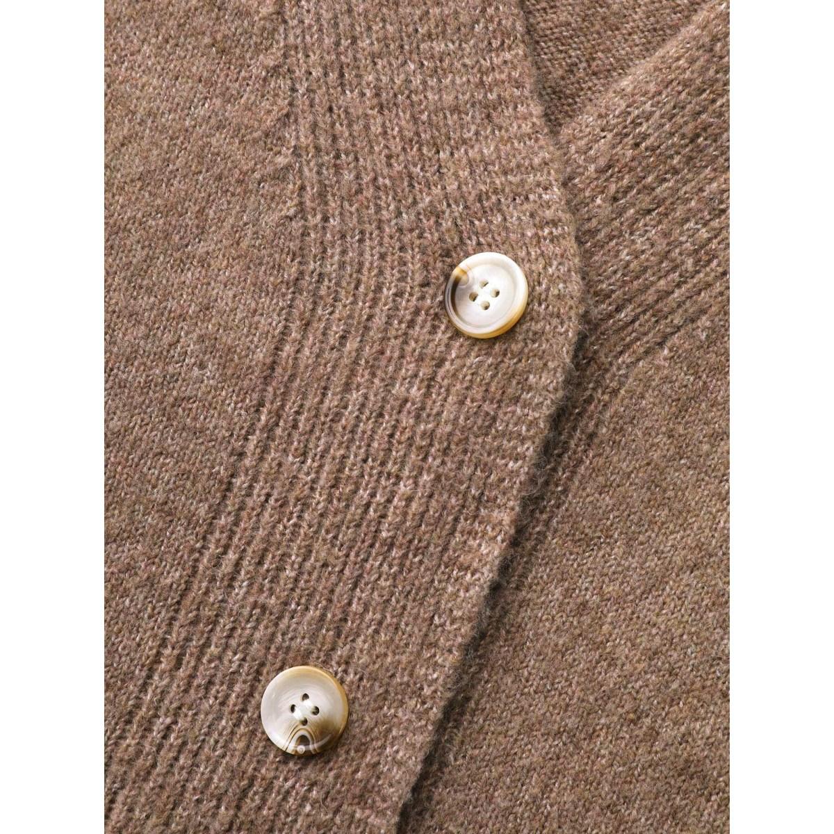 Plus Size Airy Cozy V Neck Cardigan Tan Women Basics Loose Long Sleeve Everyday Cardigans BloomChic 26/4X Product Image