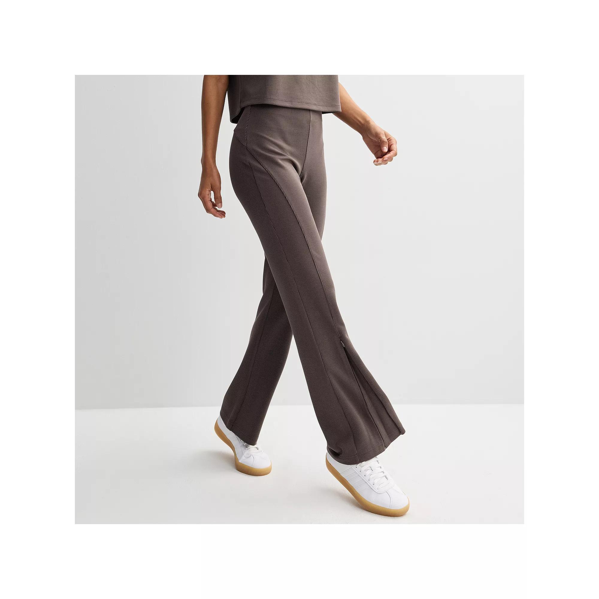 Women's FLX High-Rise Solace Ribbed Flare Pants, Size: Small Long, Landon Purple Product Image