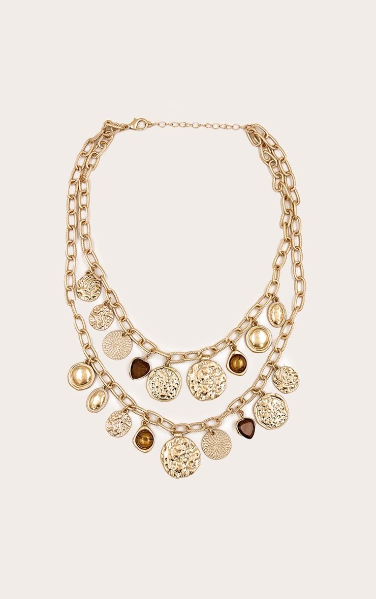 Gold Multi Charm Layered Necklace Product Image