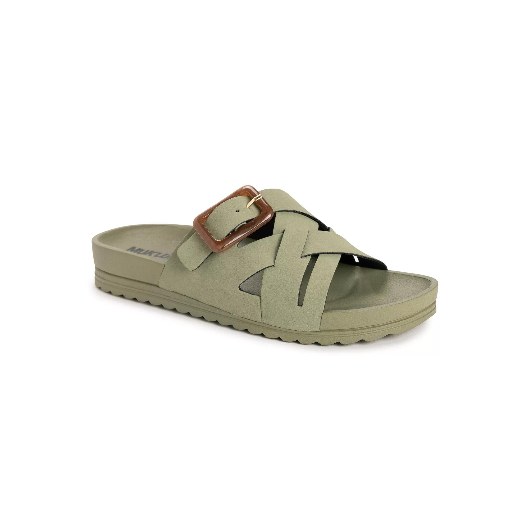 MUK LUKS Grand Shayna Womens Slide Sandals Lt Green Product Image