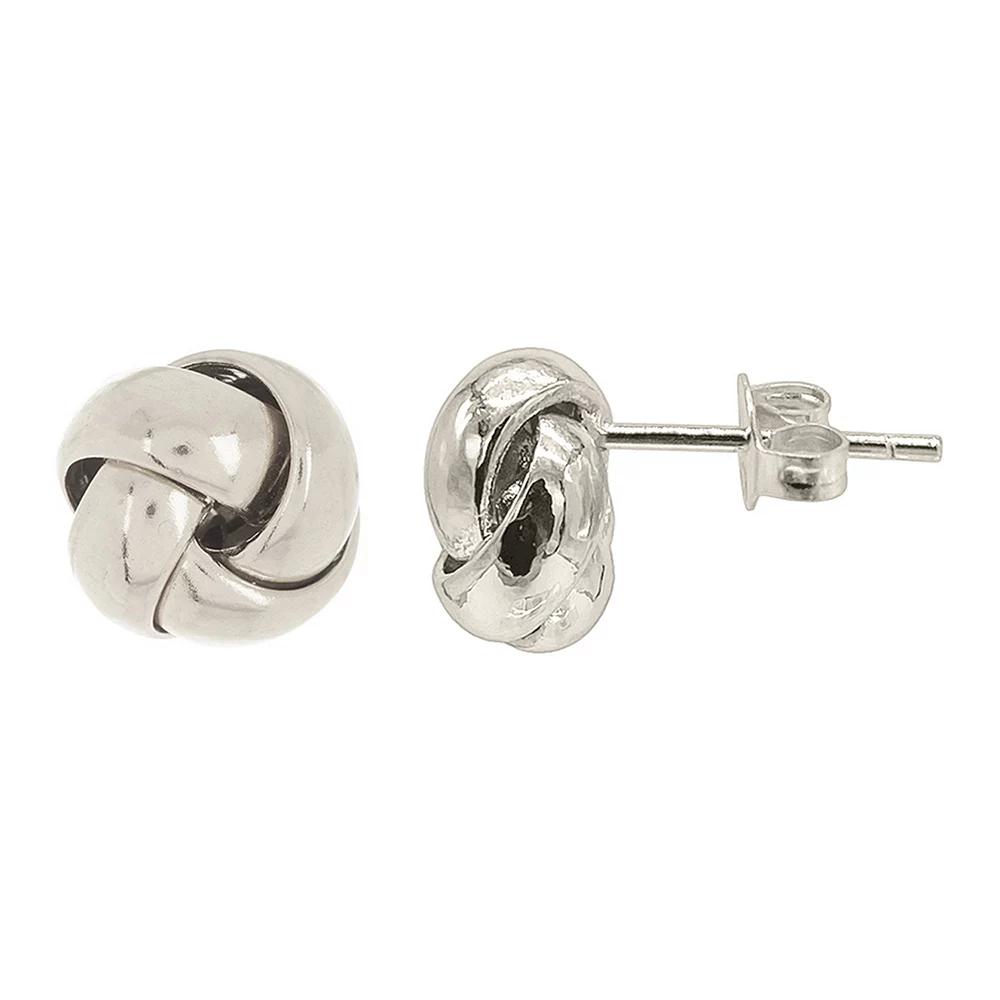 Adornia Silver Tone Knot Stud Earrings, Women's Product Image