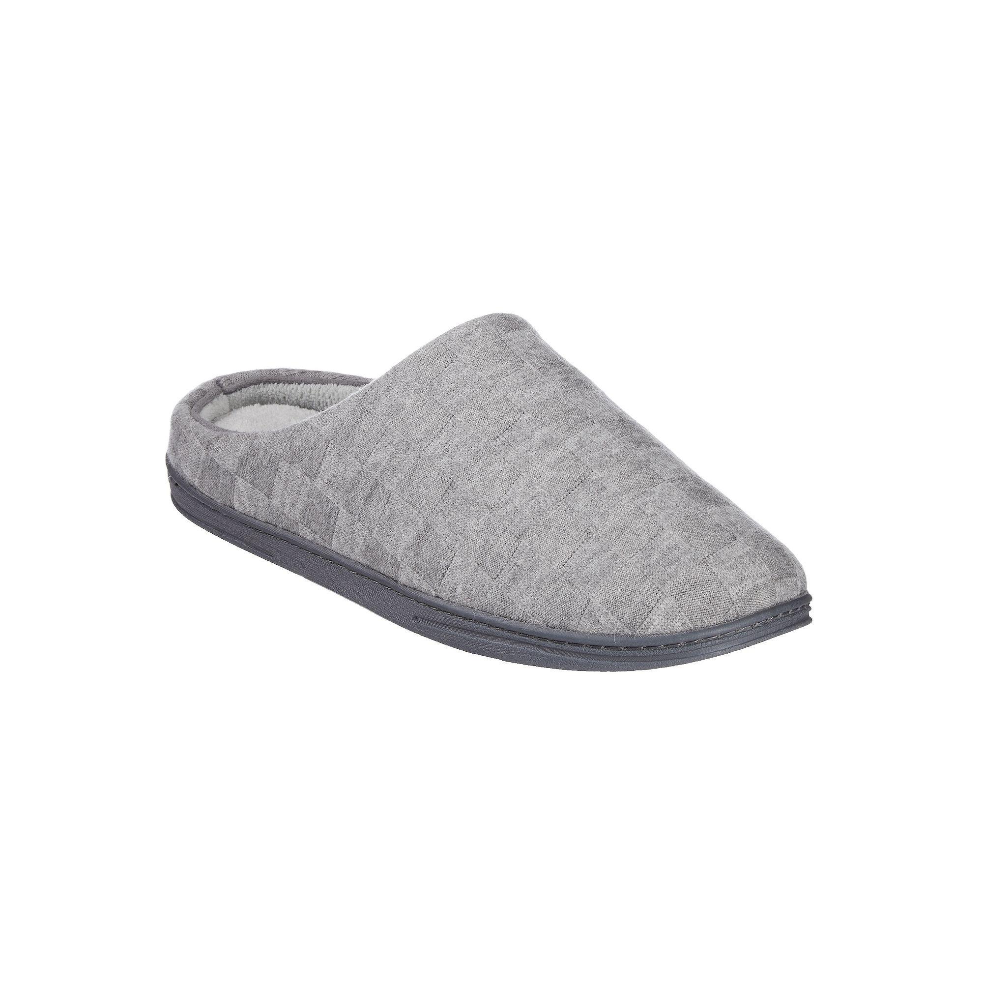isotoner Gel Infused Memory Foam Sweater Knit Check Maxwell Men's Clog Slippers, Size: XXL, Grey Product Image