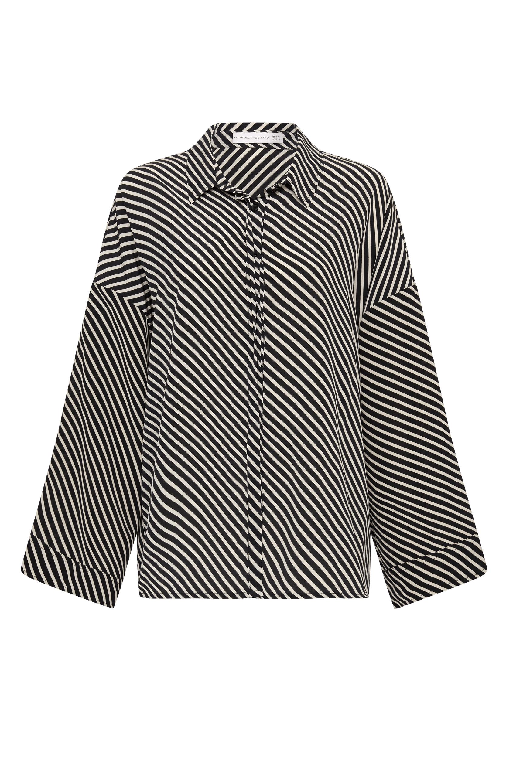 Amici Shirt Toscano Stripe Black - Final Sale Product Image