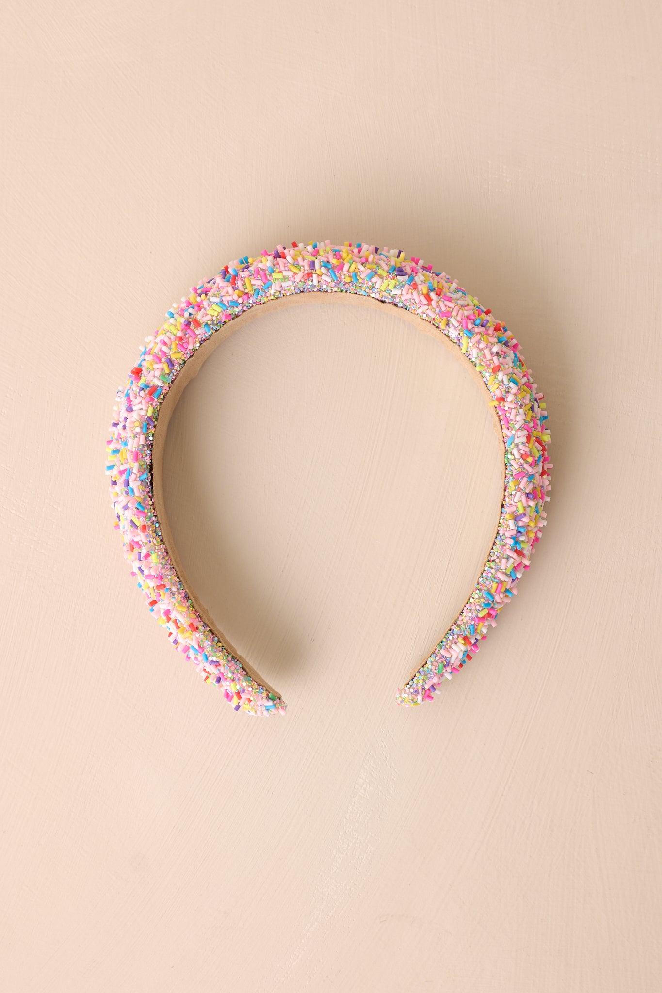 Sweet Treat Light Pink Sprinkled Headband Product Image