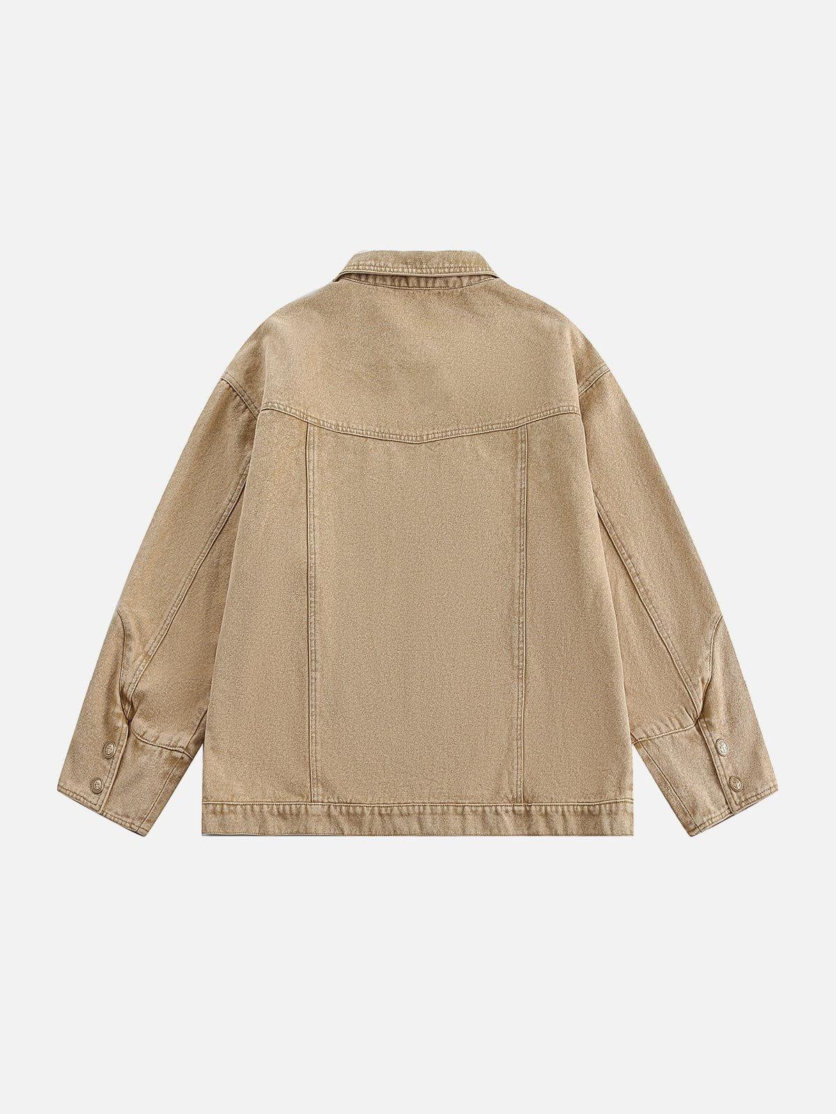 Aelfric Eden Embroidery Washed Denim Jacket Product Image