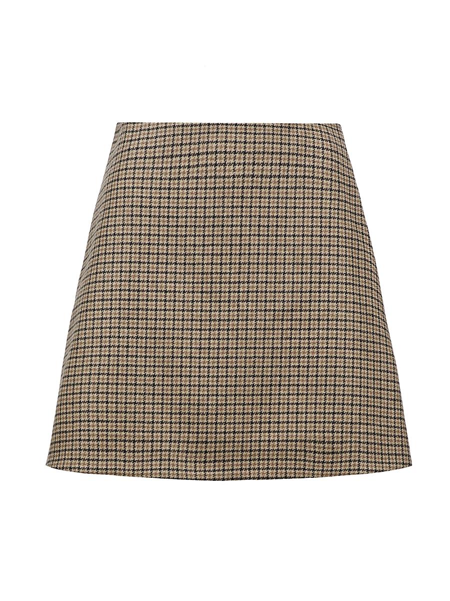 Womens Chequered Wool Mini Skirt Product Image