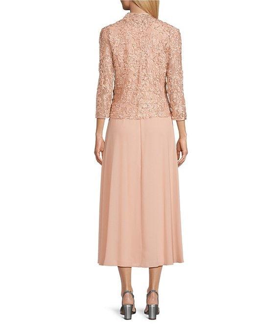 Jessica Howard 3/4 Sleeve Scoop Neck Soutache Mesh 2-Piece Jacket Dress Product Image