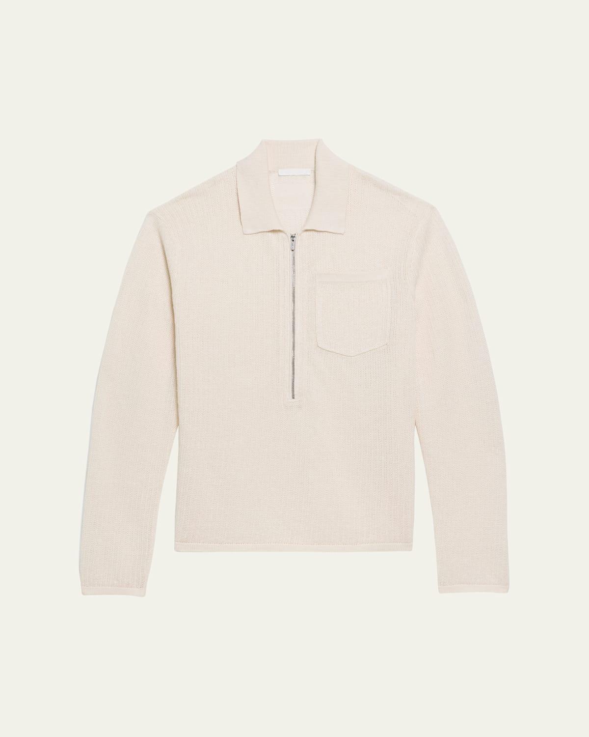 Men's Fine-Gauge Knit Polo Shirt Product Image