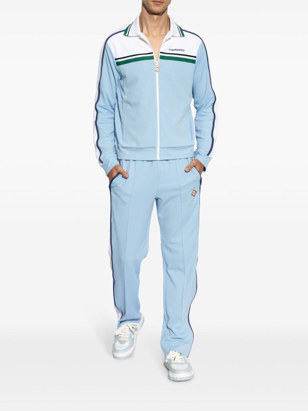 logo-embroidered panelled track jacket Product Image