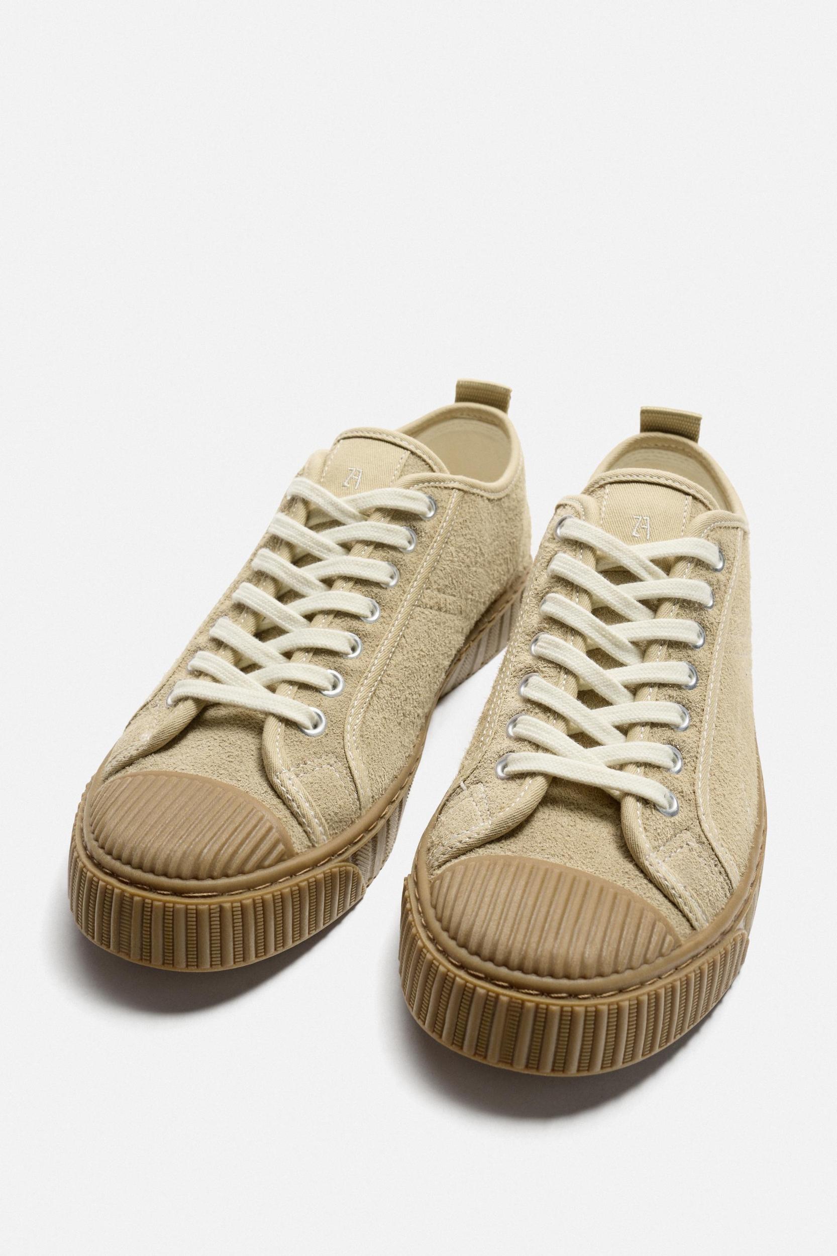 CONTRAST LEATHER SNEAKERS Product Image