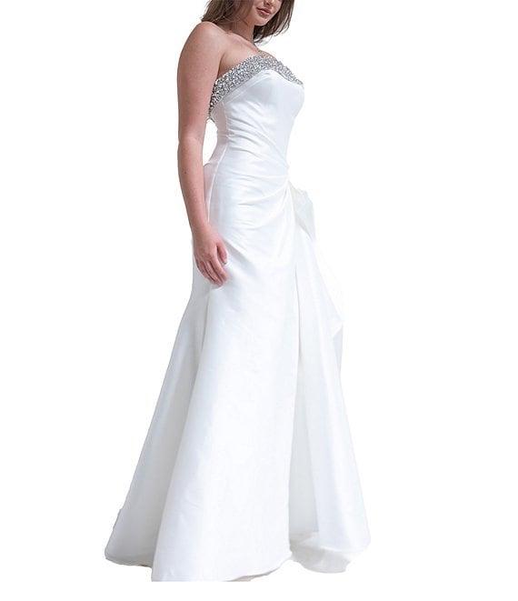 Terani Couture Stretch Mikado Embellished Strapless Ruffle Mermaid Gown Product Image