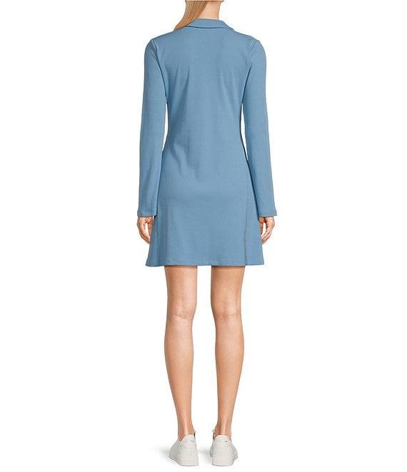 Copper Key Collared Ribbed Knit Dress Product Image