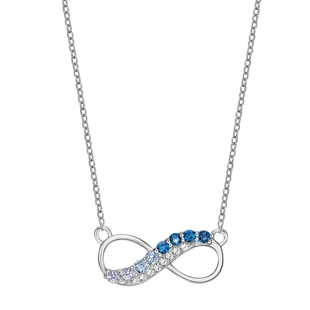 Gemminded Sterling Silver Blue & Lab-Created White Sapphire Topaz Pendant Necklace, Women's, Size: 18" Product Image