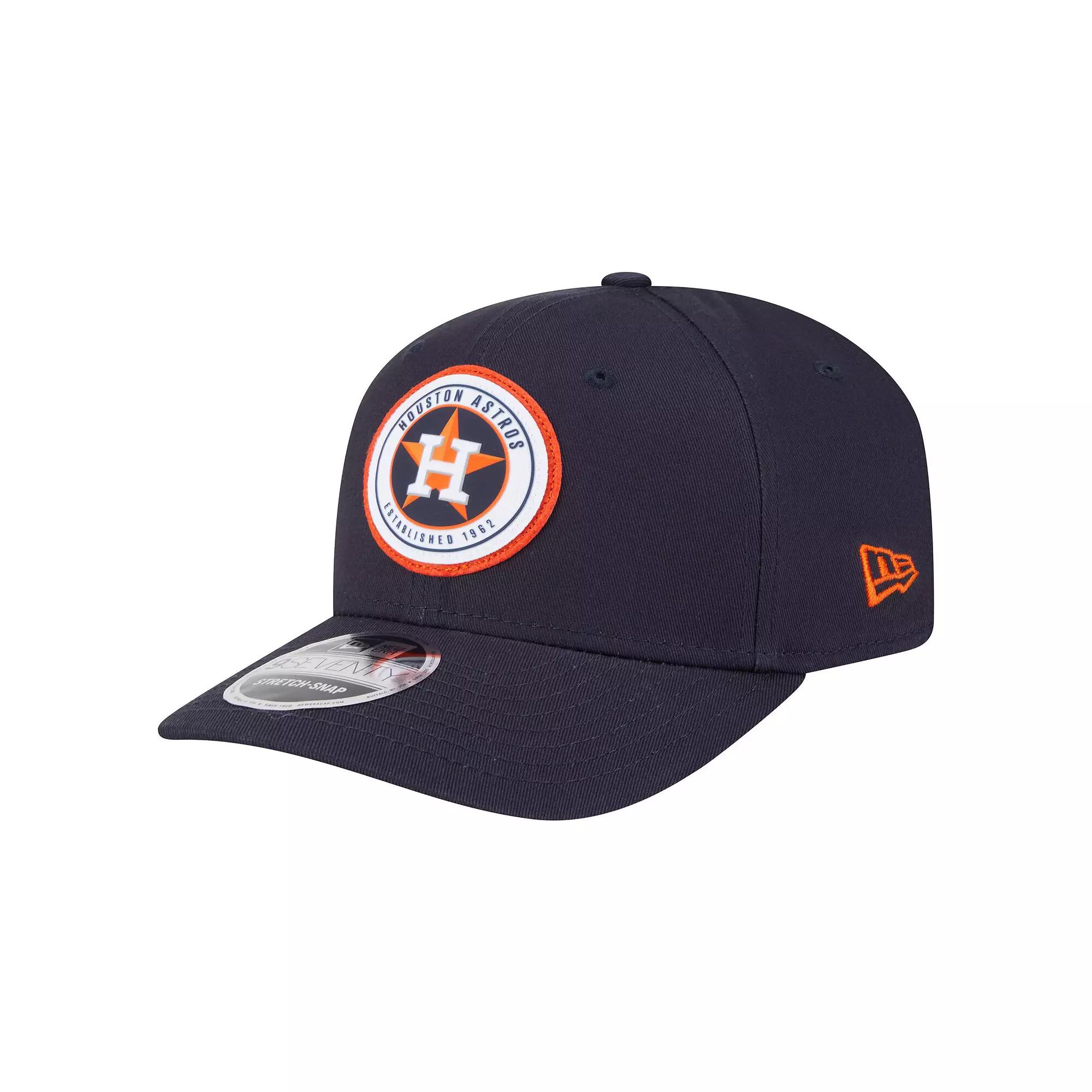 Men's New Era Navy Houston Astros Circle Patch 9SEVENTY Stretch-Snap Hat, Blue Product Image