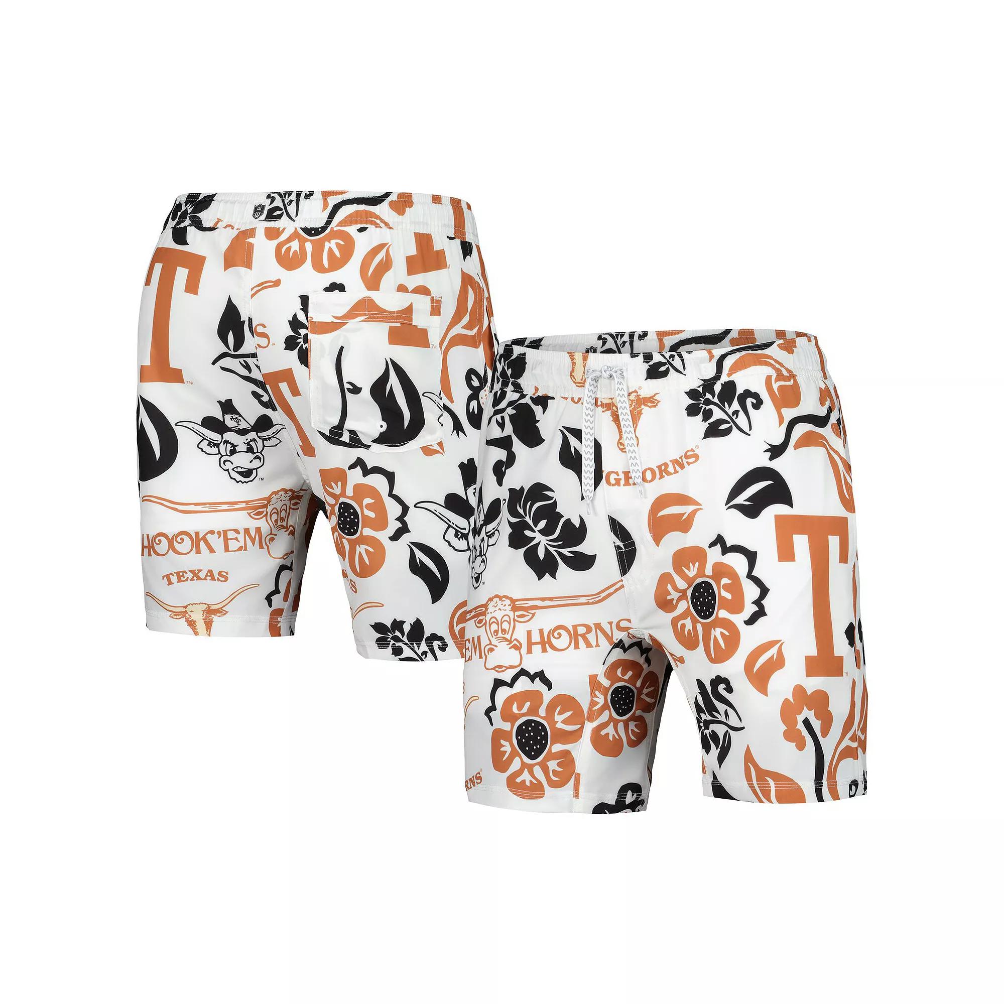 Men's Wes & Willy White Texas Longhorns Vault Tech Swimming Trunks, Size: Large Product Image