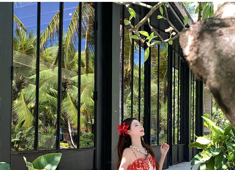 Spaghetti Strap Floral Print Midi Sundress Product Image