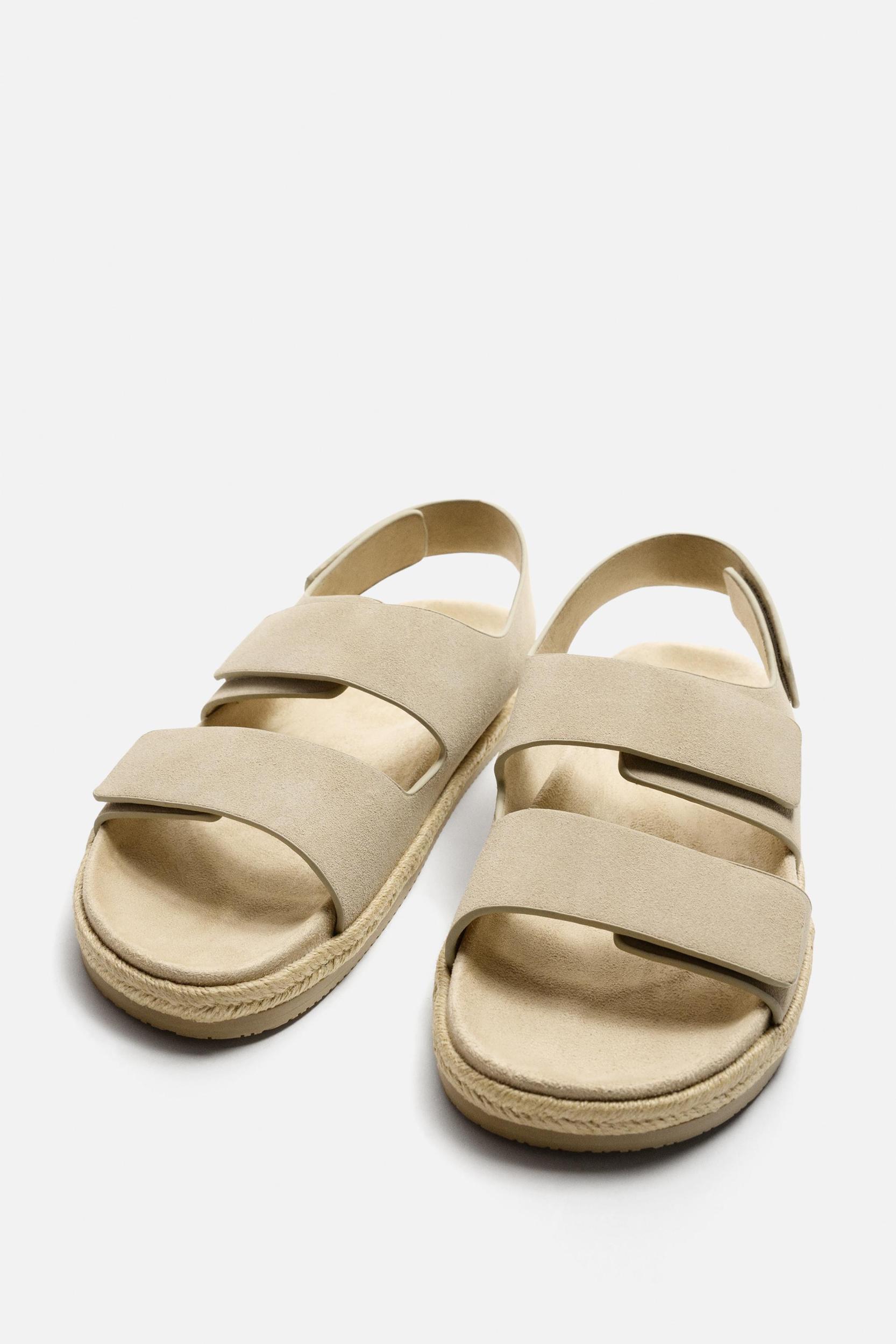 DOUBLE STRAP LEATHER SANDALS Product Image