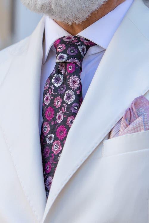 Elizabetta Pergola - Extra Long Silk Jacquard Tie for Men in Magenta at Nordstrom Product Image