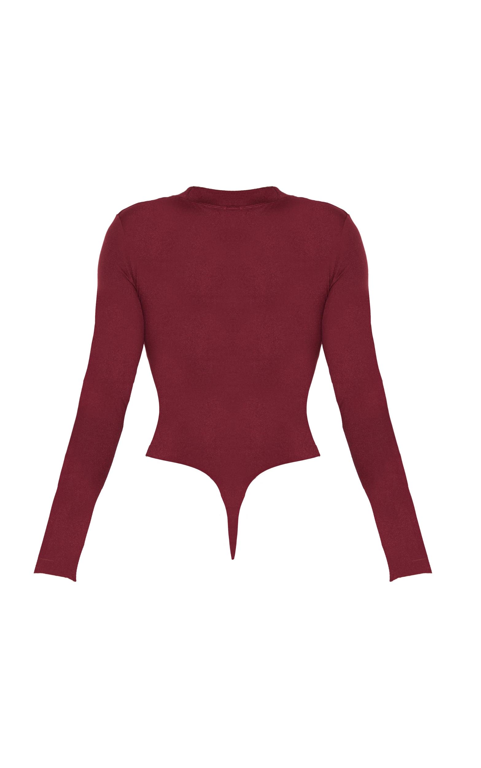 Shape Burgundy Sculpted Long Sleeve Bodysuit Product Image
