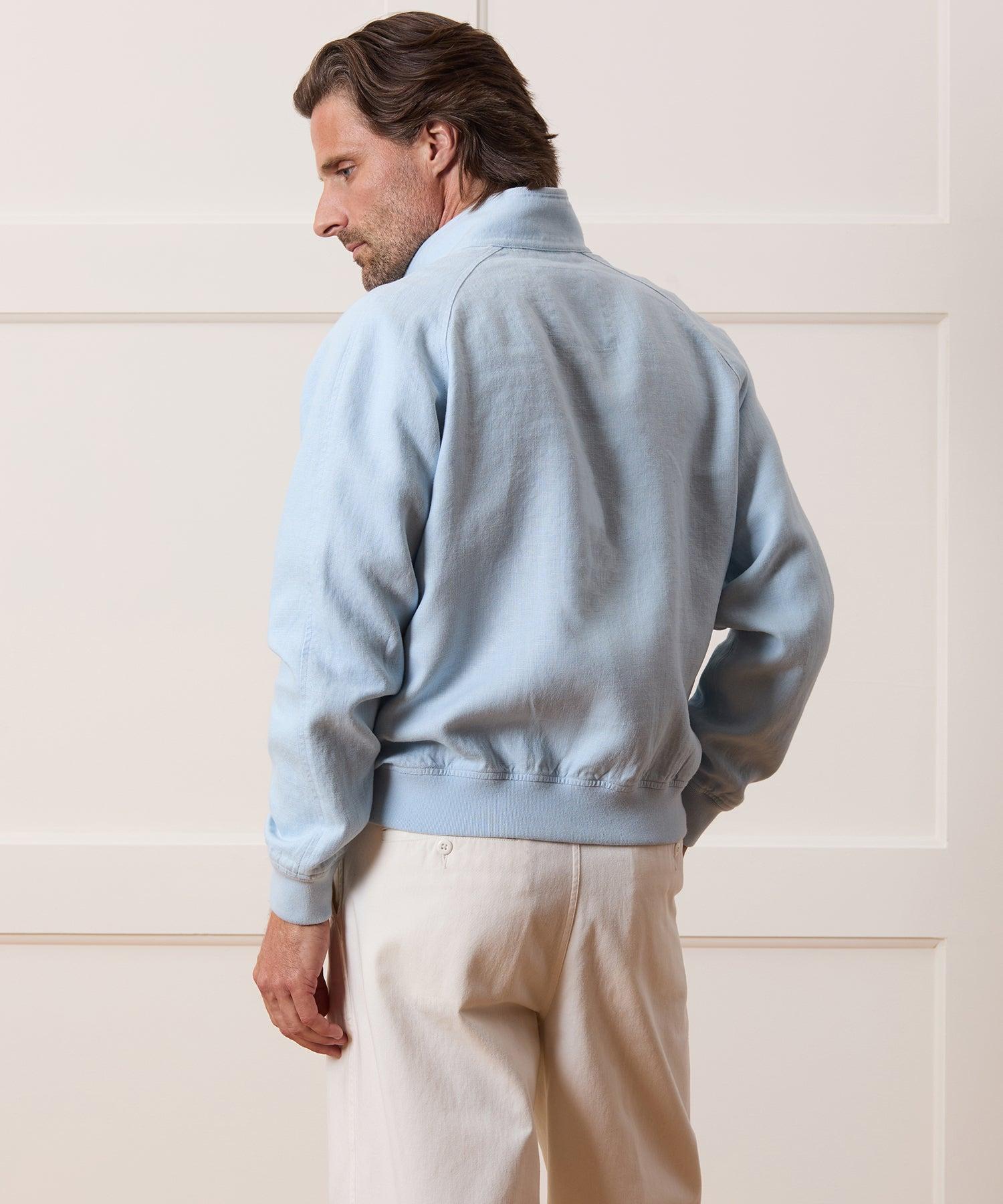 Cropped Linen Harrington Jacket Product Image