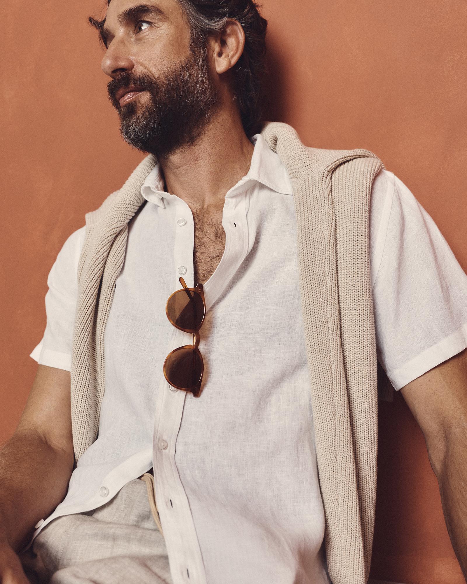 Quince | Men's 100% European Linen Relaxed Short Sleeve Shirt Product Image