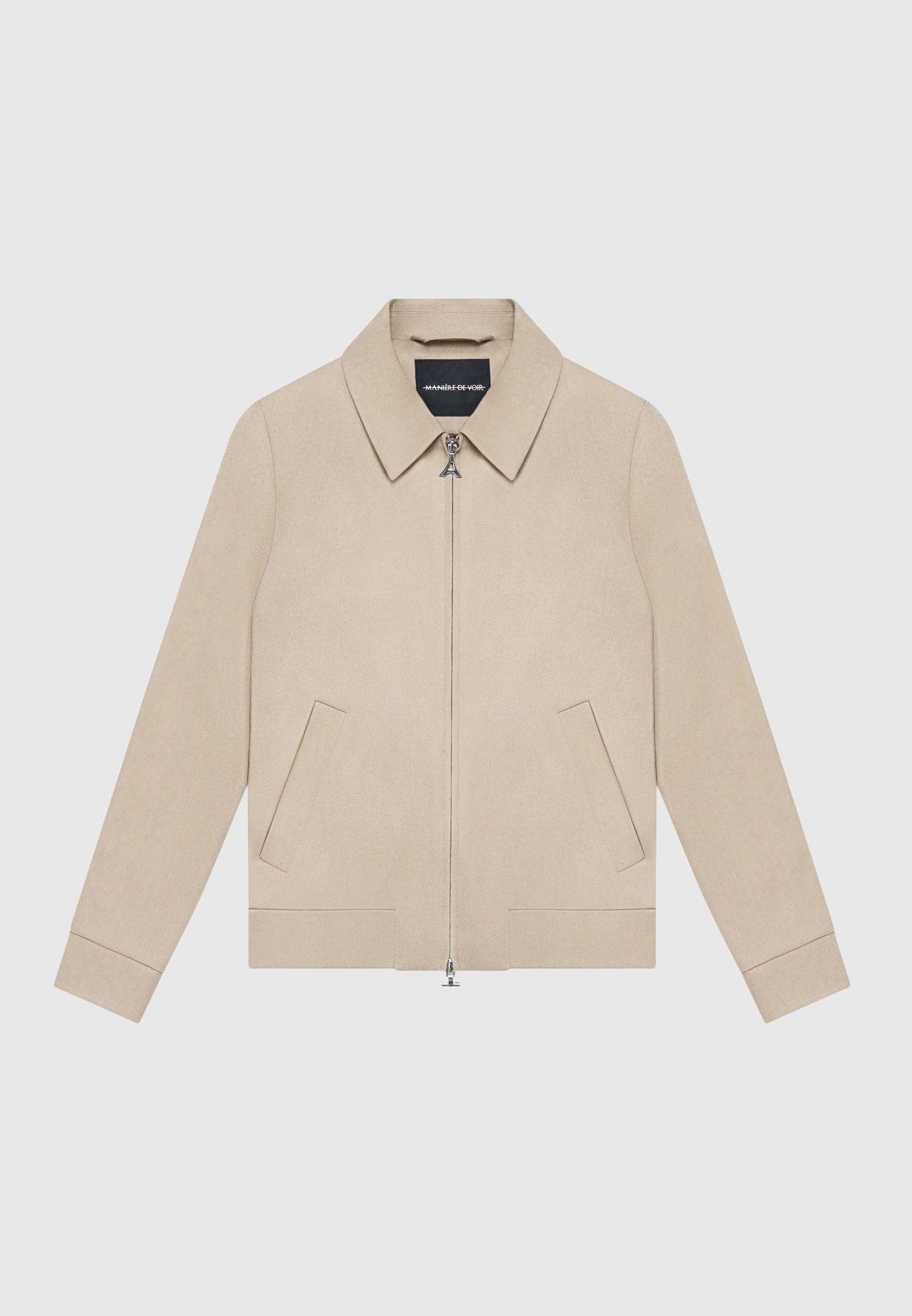 Roger - Tailored Harrington Jacket - Beige Male Product Image