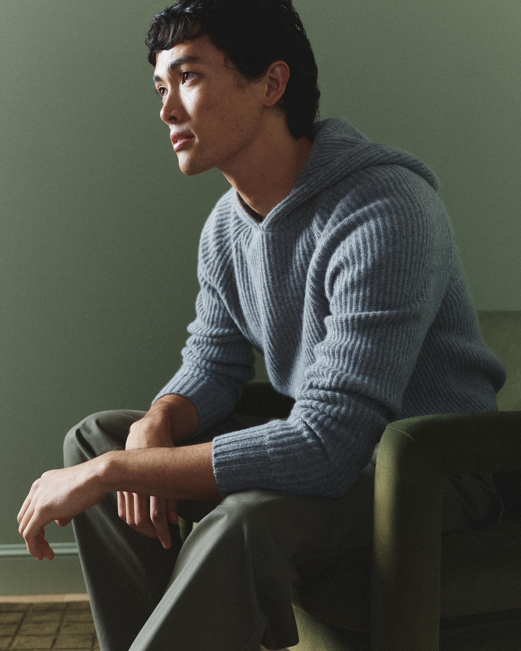 Quince | Men's Mongolian Cashmere Fisherman Pullover Hoodie Product Image