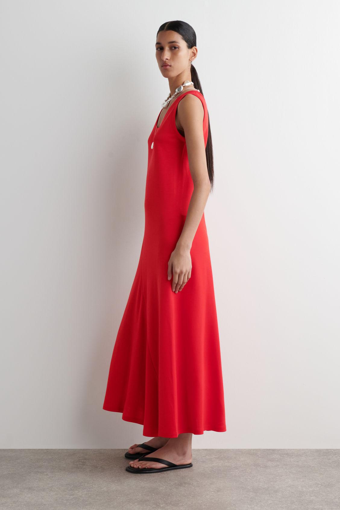 ASYMMETRIC JERSEY MIDI DRESS Product Image
