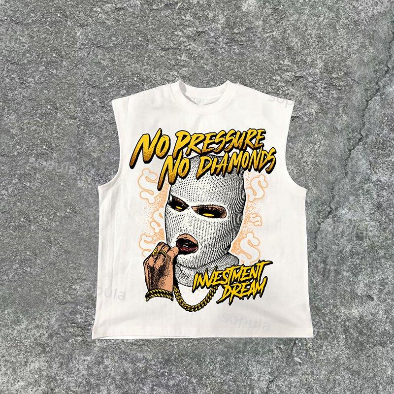 Sopula Retro No Pressure No Diamonds Cotton Casual Tank Top Product Image