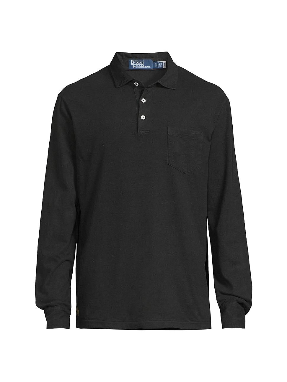Mens Classic-Fit Sueded Jersey Polo Shirt Product Image