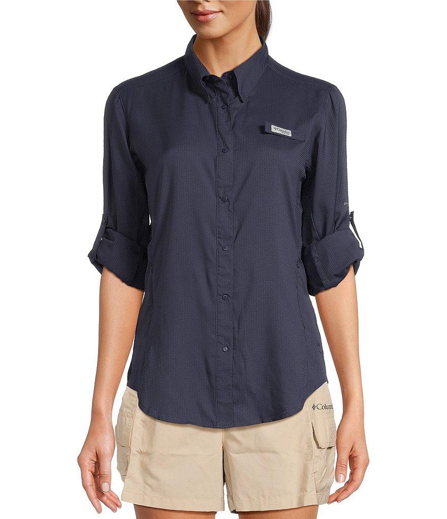 Columbia Womens Tamiami II Long Sleeve Woven Point Collar Roll-Tab Sleeves Button Front Shirt Product Image