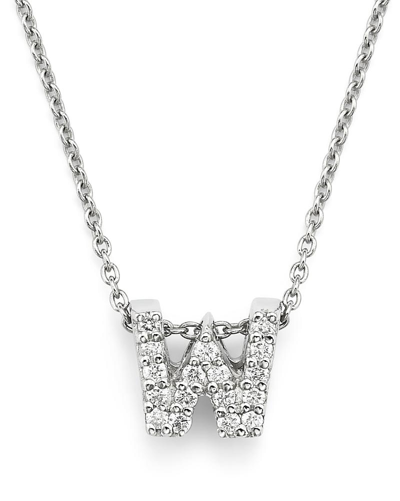 Womens Tiny Treasures 0.08 TCW Diamond & 18K White Gold Initial Necklace Product Image
