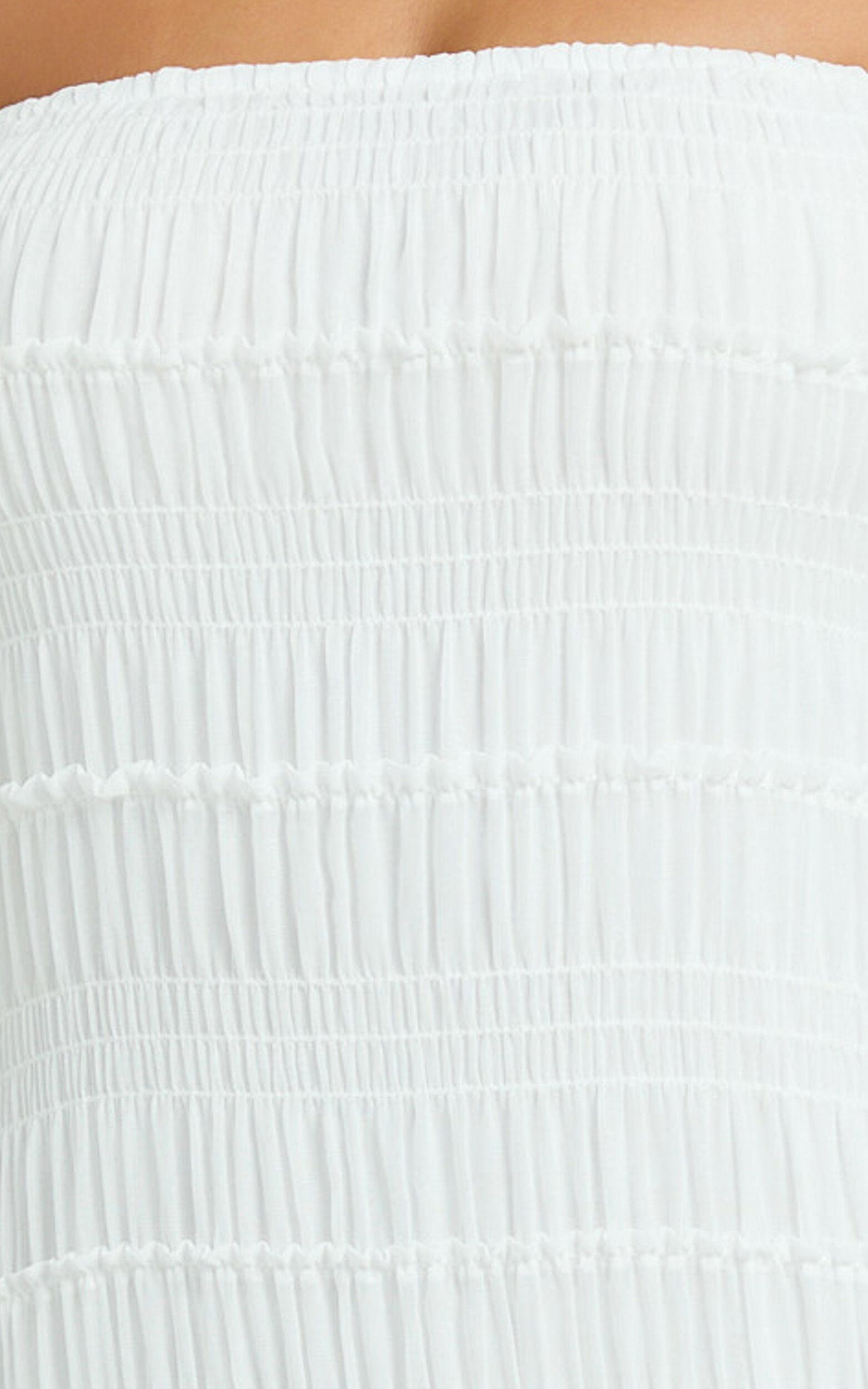 Jovi Maxi Dress - Ruched Column Dress in White Product Image