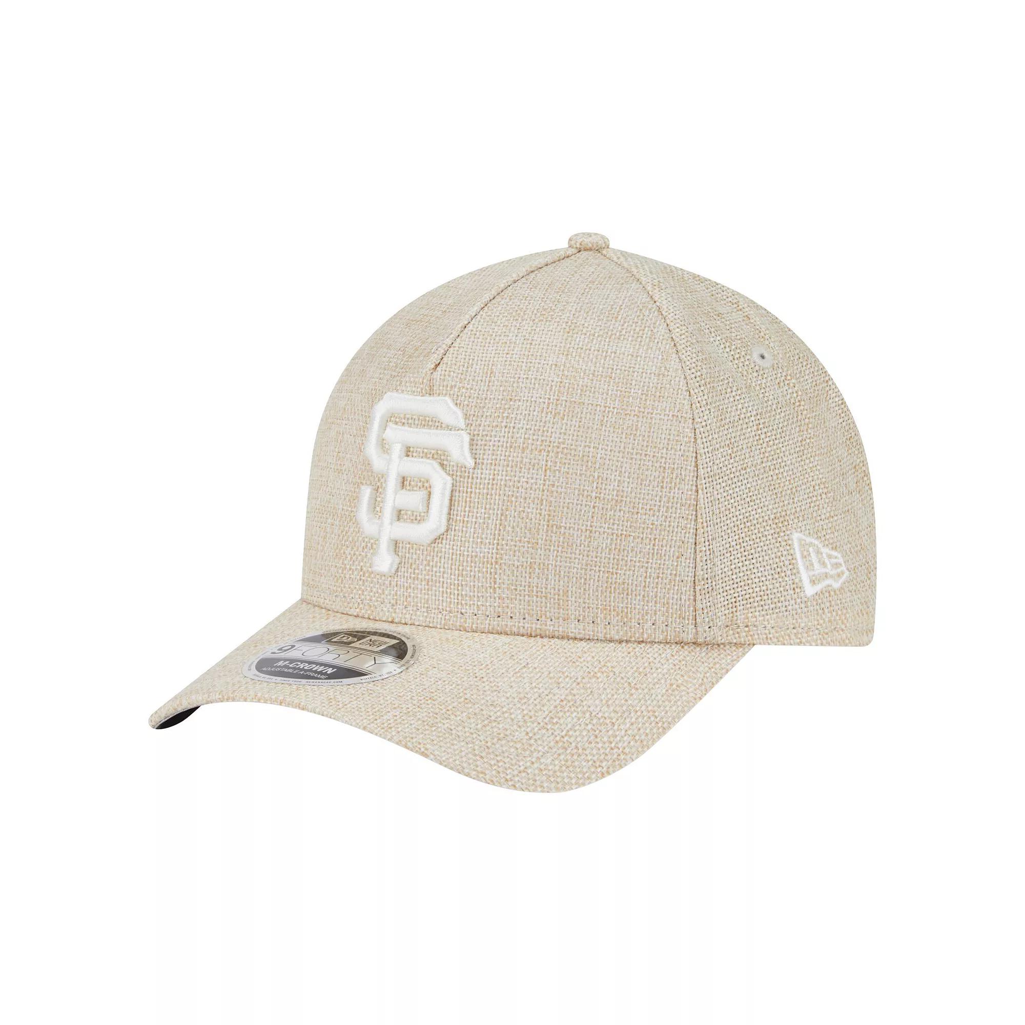 Men's New Era Beige San Francisco Giants Cotton Weave M-Crown A-Frame 9FORTY Adjustable Hat, Team Product Image