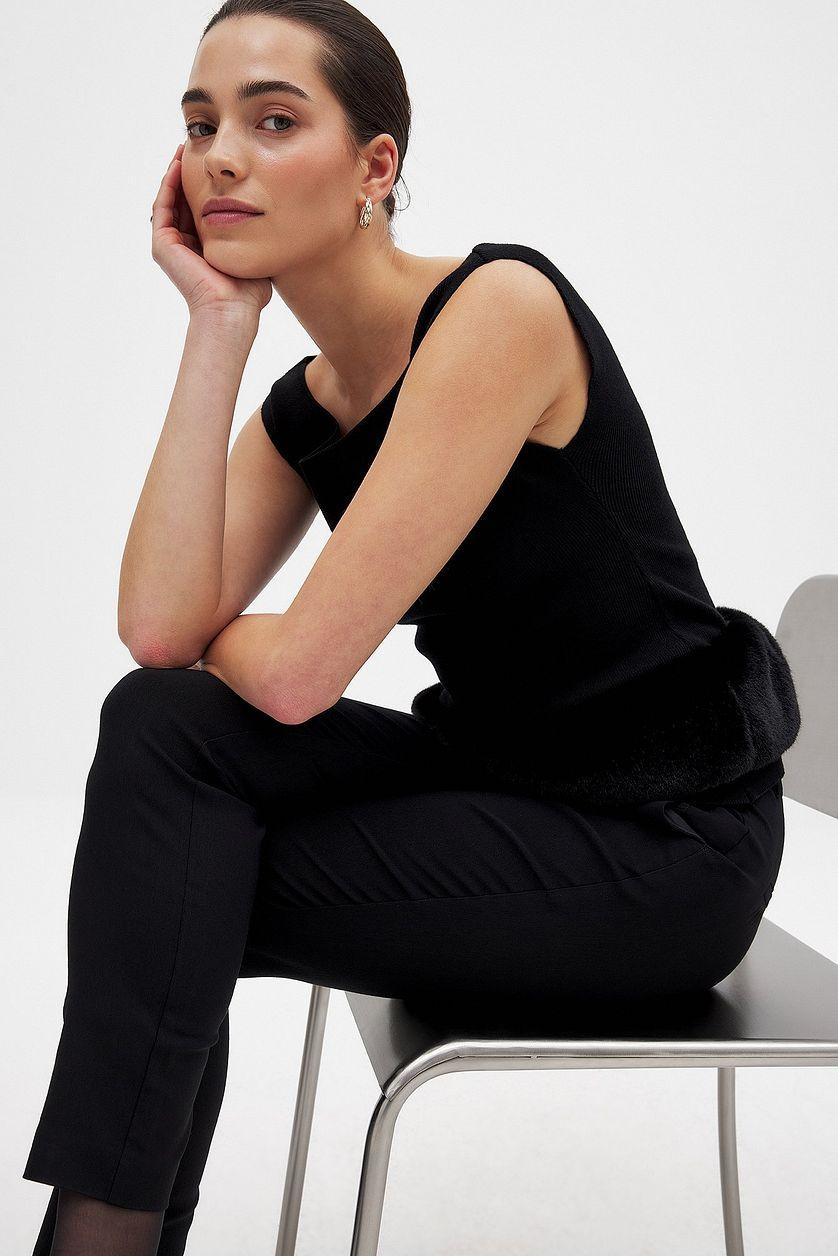 Faux Fur Detail Top Product Image