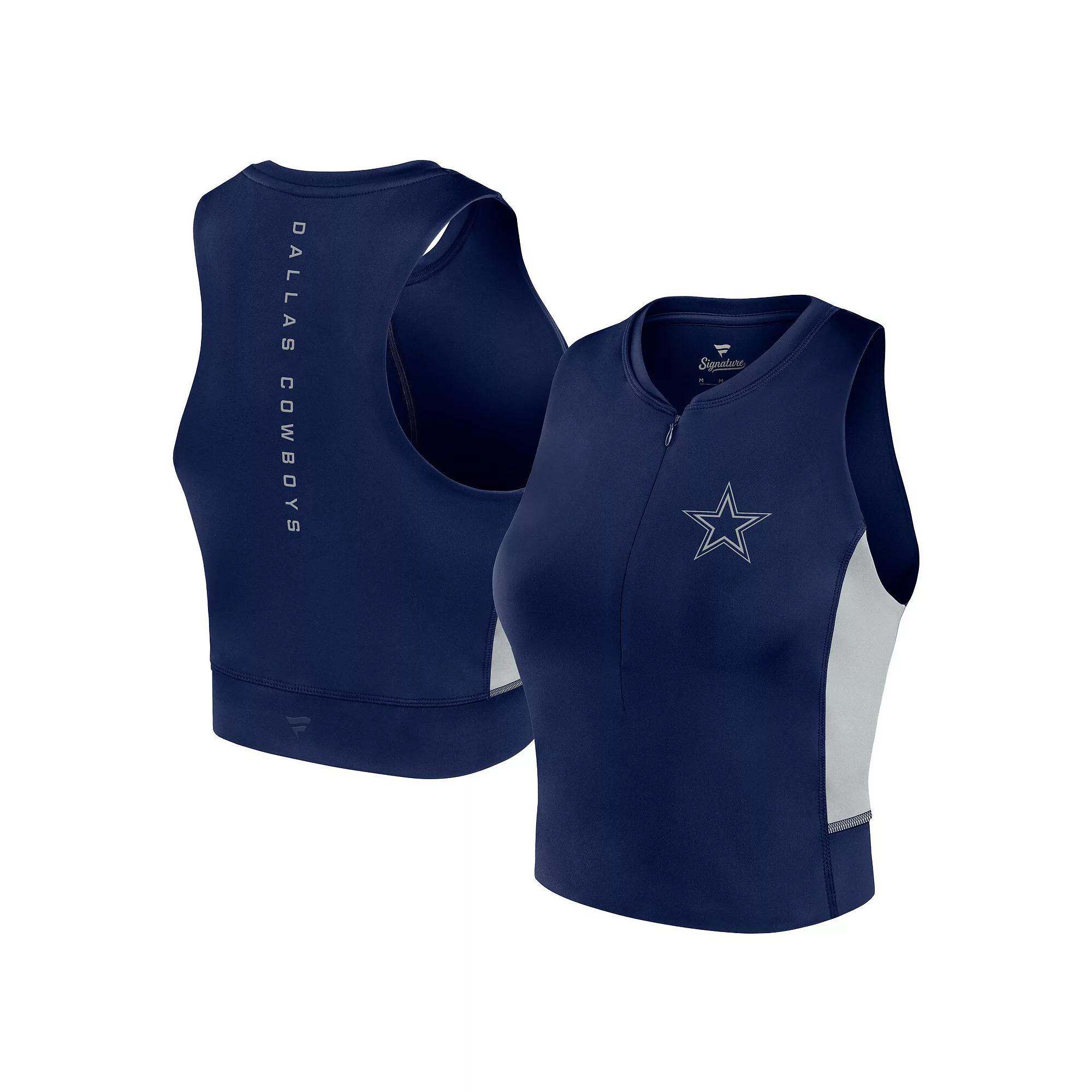 Women's Fanatics Signature Navy Dallas Cowboys Studio Fitted Gym Tank Top, Size: 3XL, Blue Product Image