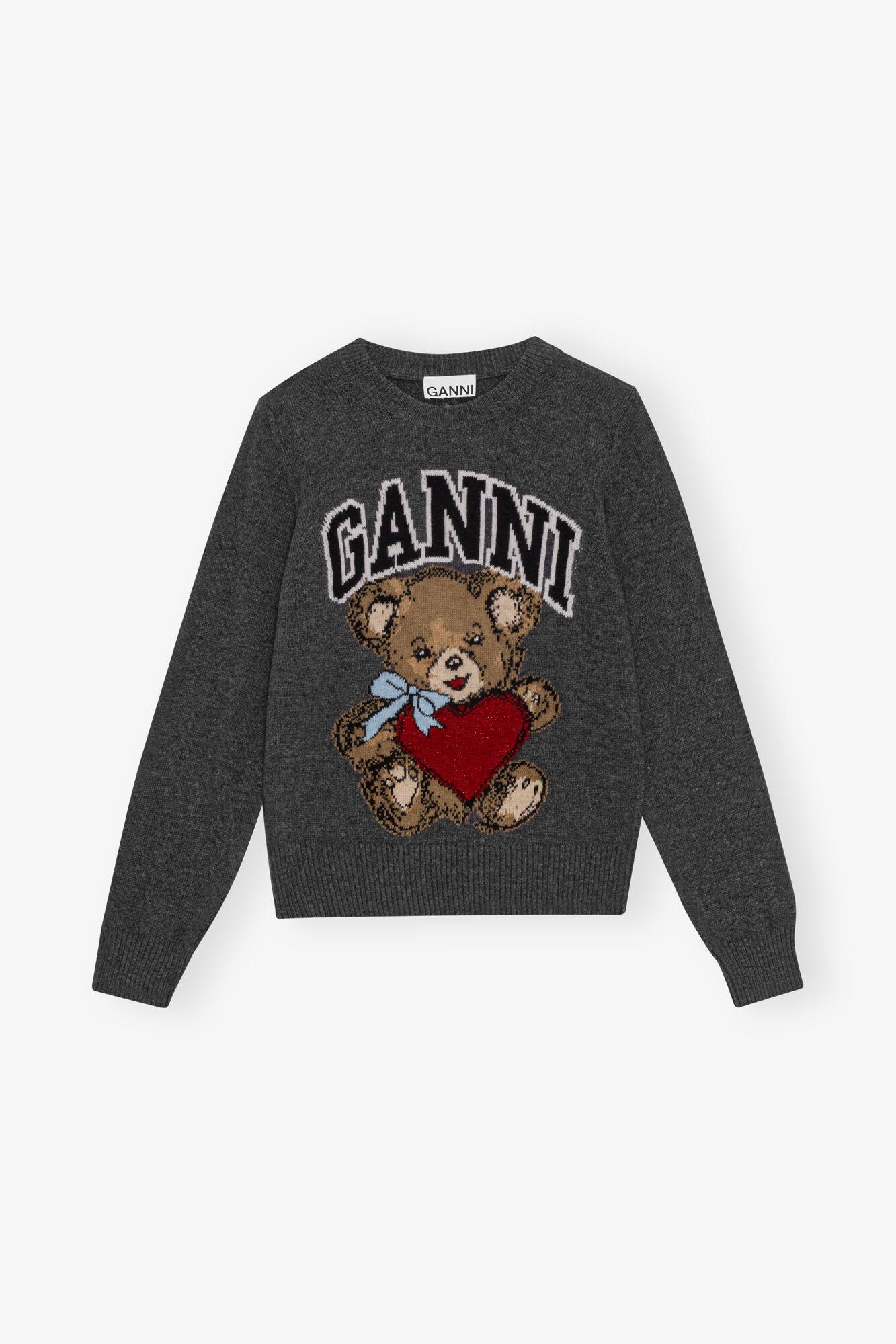 Dark Grey Graphic Bear Sweater Product Image