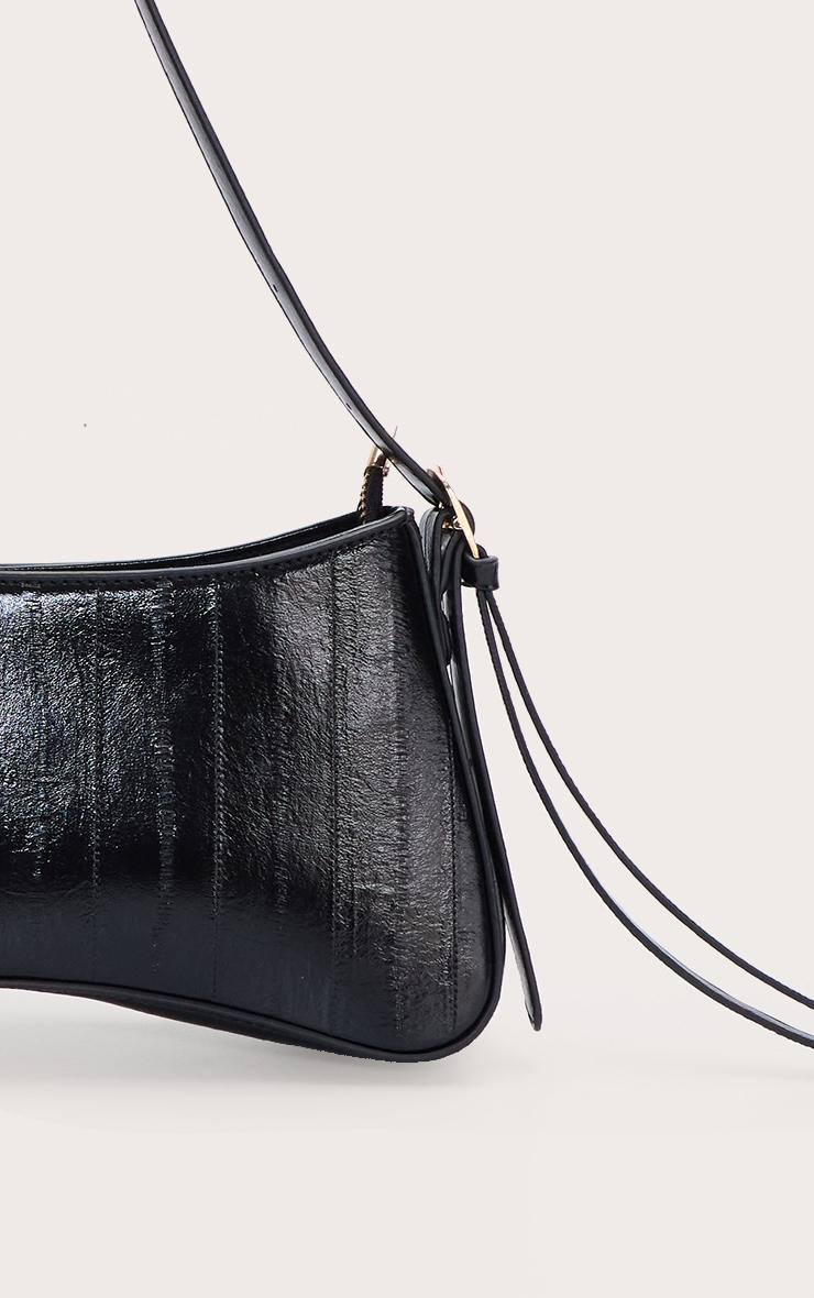 Black Curved Beaded Shoulder Bag Product Image