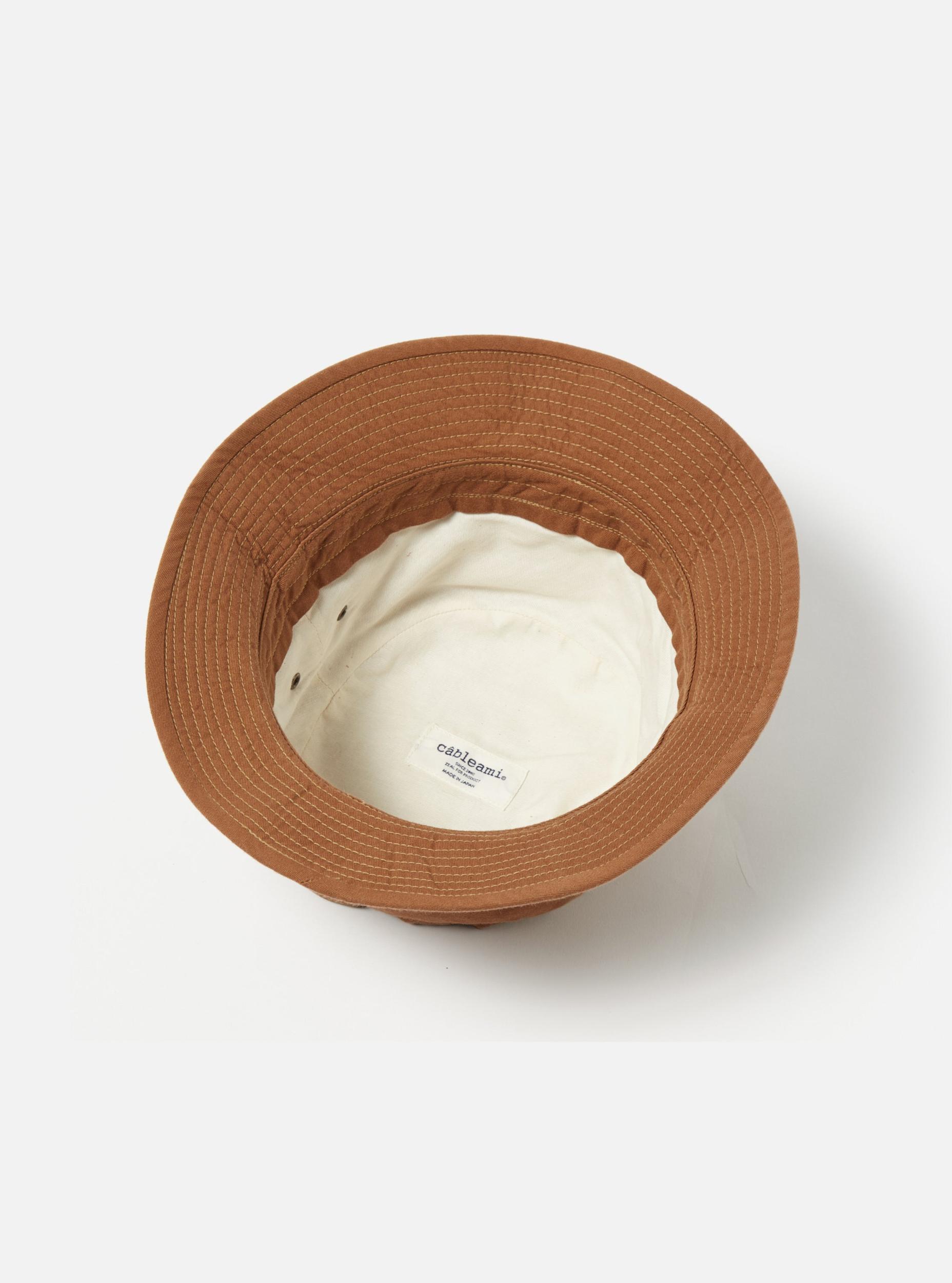 cableami® Loose Light Pork Pie Hat in Brown Chino Cotton Product Image