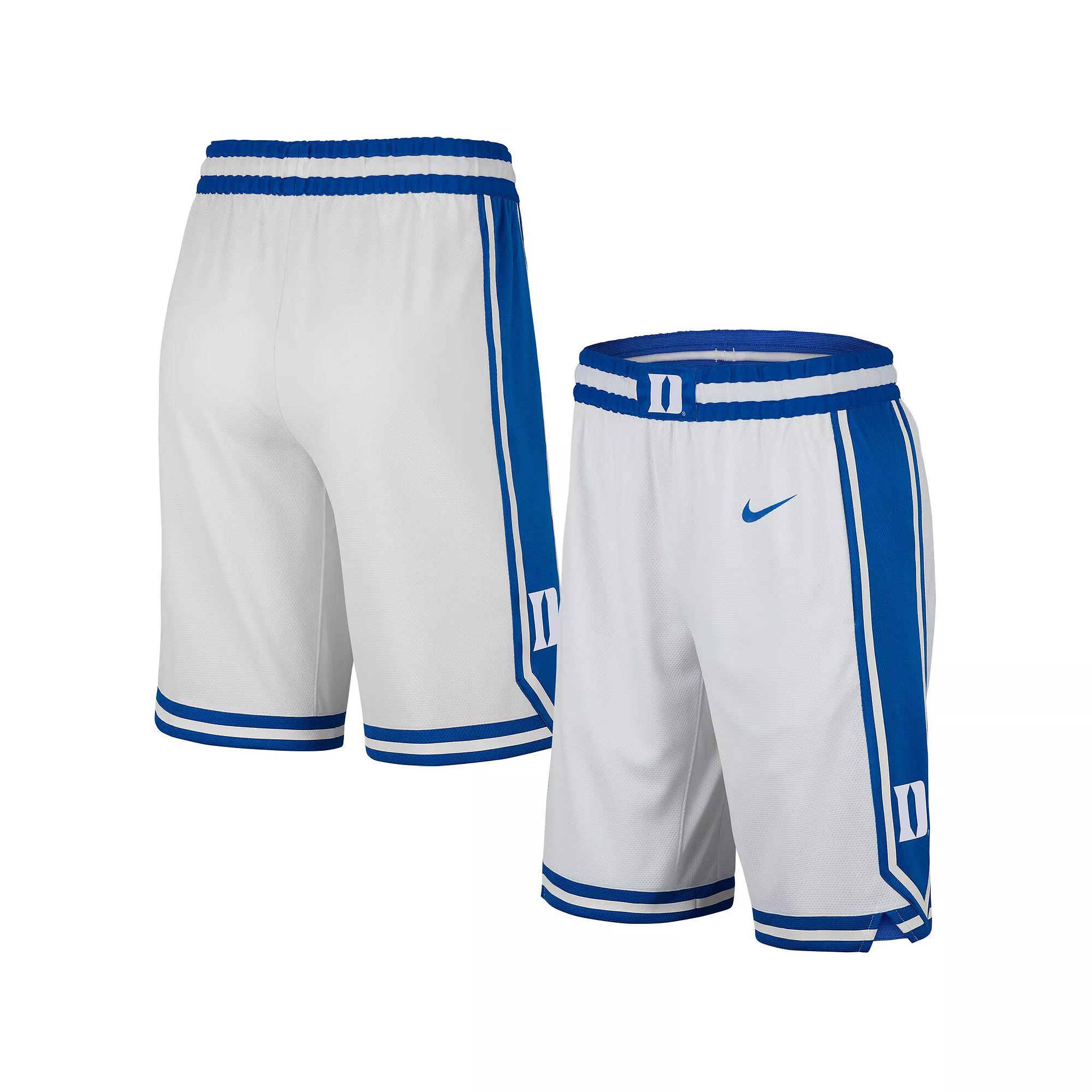 Men's Nike White Duke Blue Devils Replica Team Basketball Shorts, Size: Small Product Image