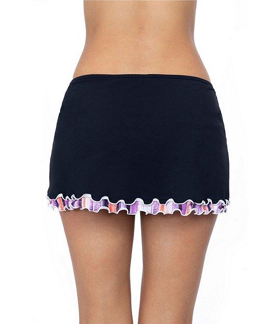 Profile By Gottex Riga Tricolore Solid Side Slit Skirted Swim Bottom Product Image