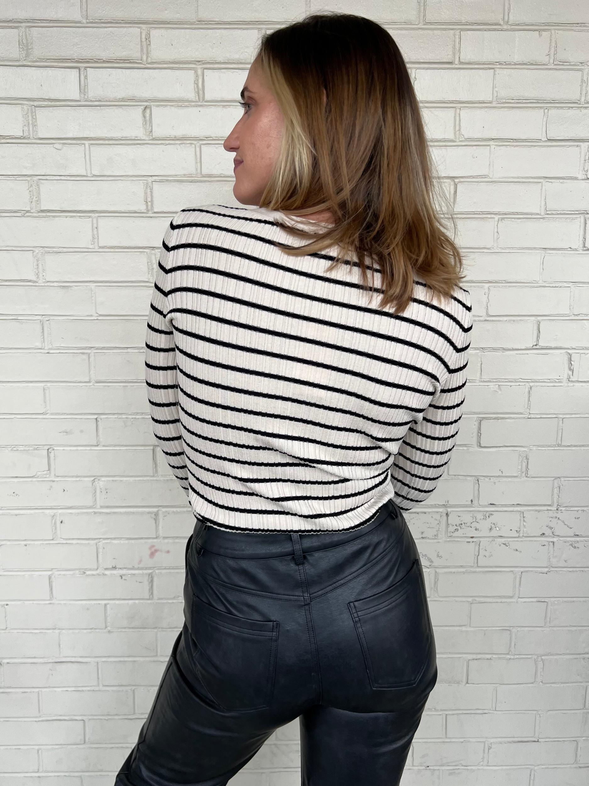 [Z Supply] Jordana Striped Button Front Sweater Product Image