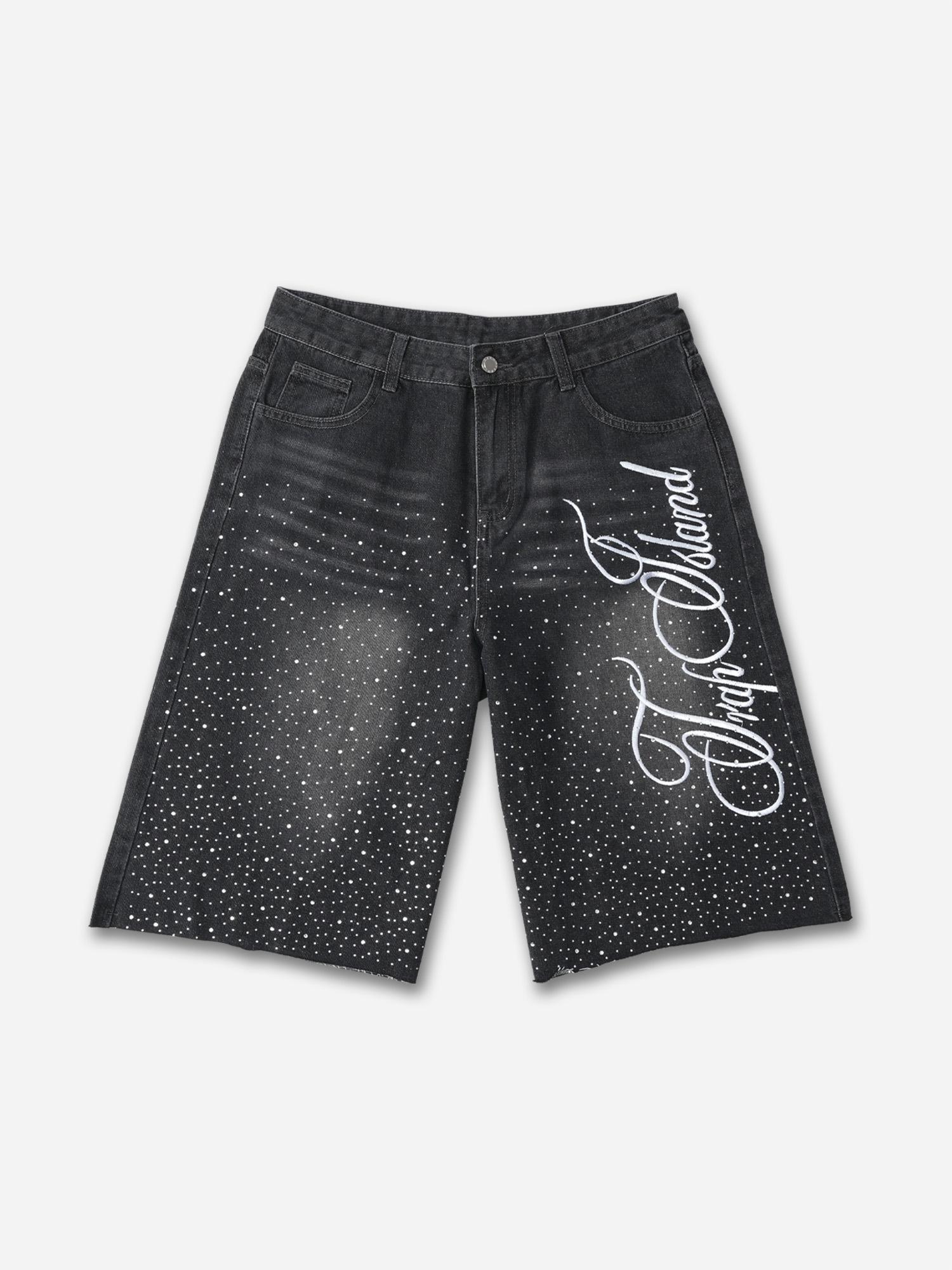 Vintage Washed High Street Jorts Distressed Denim Shorts Product Image