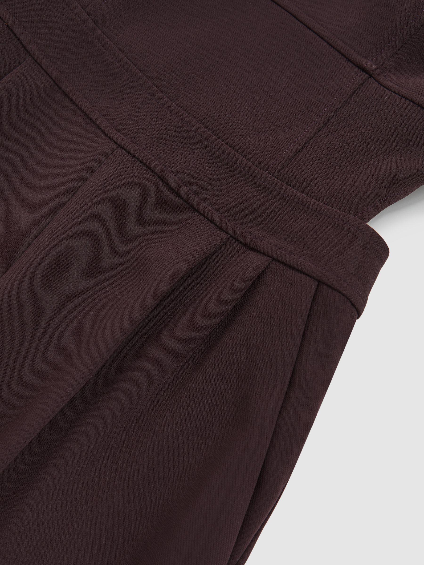 Petite Satin Cape-Sash Jumpsuit in Dark Red Product Image