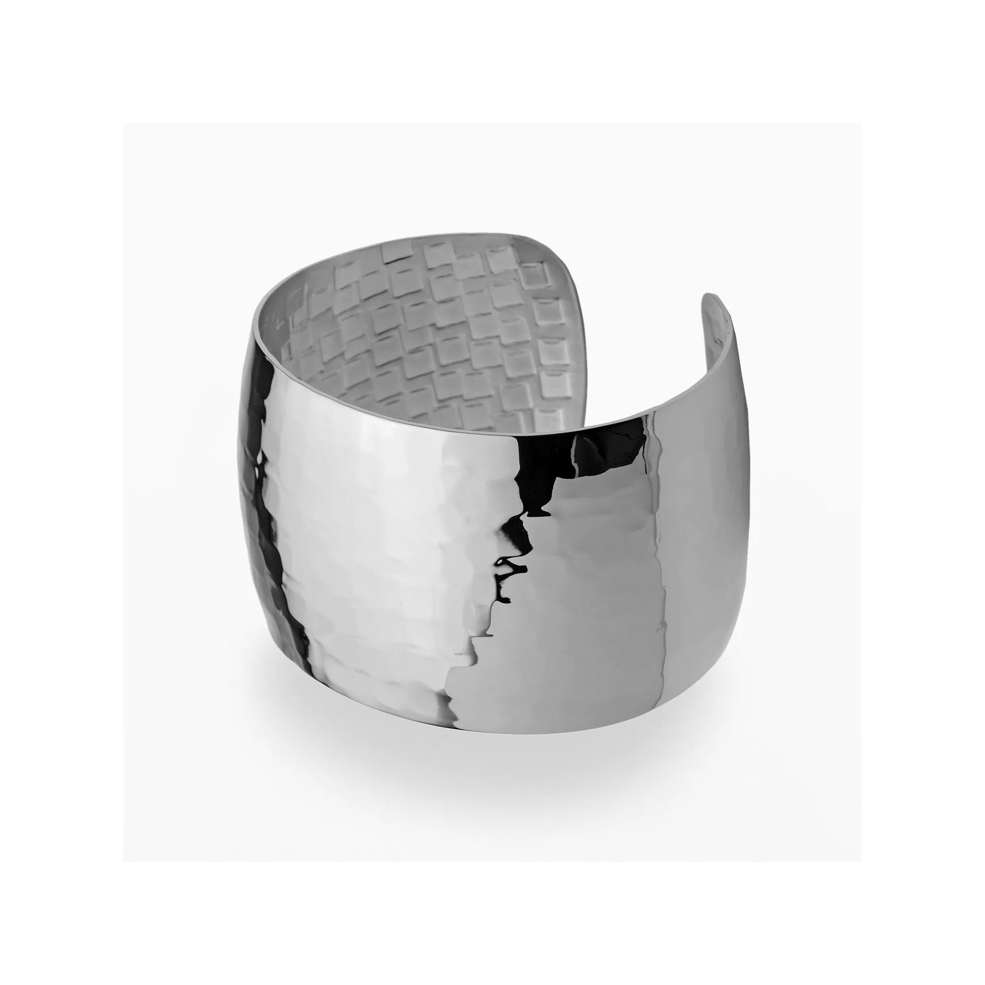 LYNX Stainless Steel Hammered Cuff Bracelet, Women's, Silver Product Image
