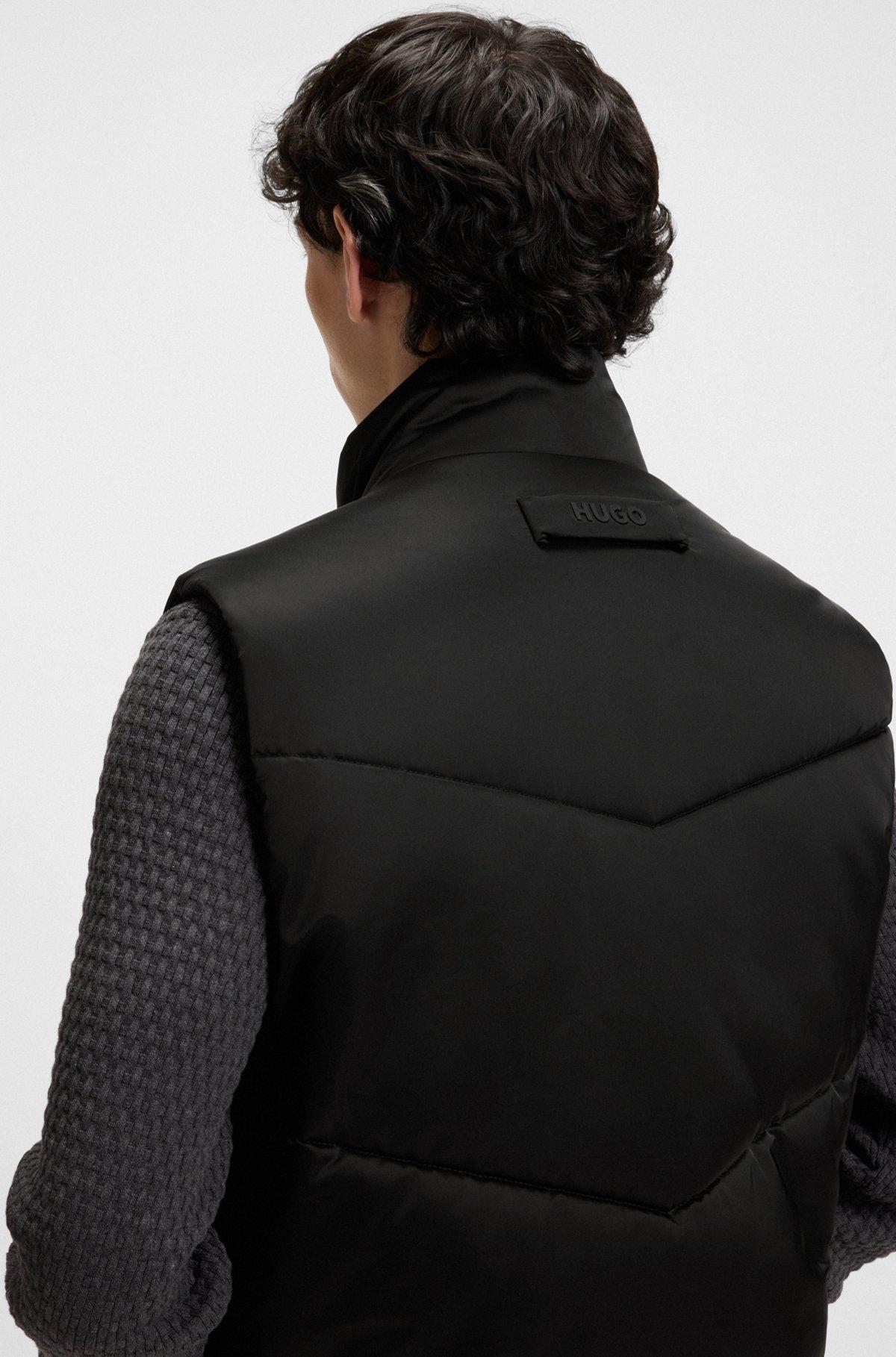 HUGO - Water-repellent gilet in padded satin - Black Product Image