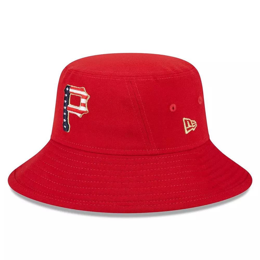 Men's New Era Red Pittsburgh Pirates 2023 Fourth of July Bucket Hat Product Image