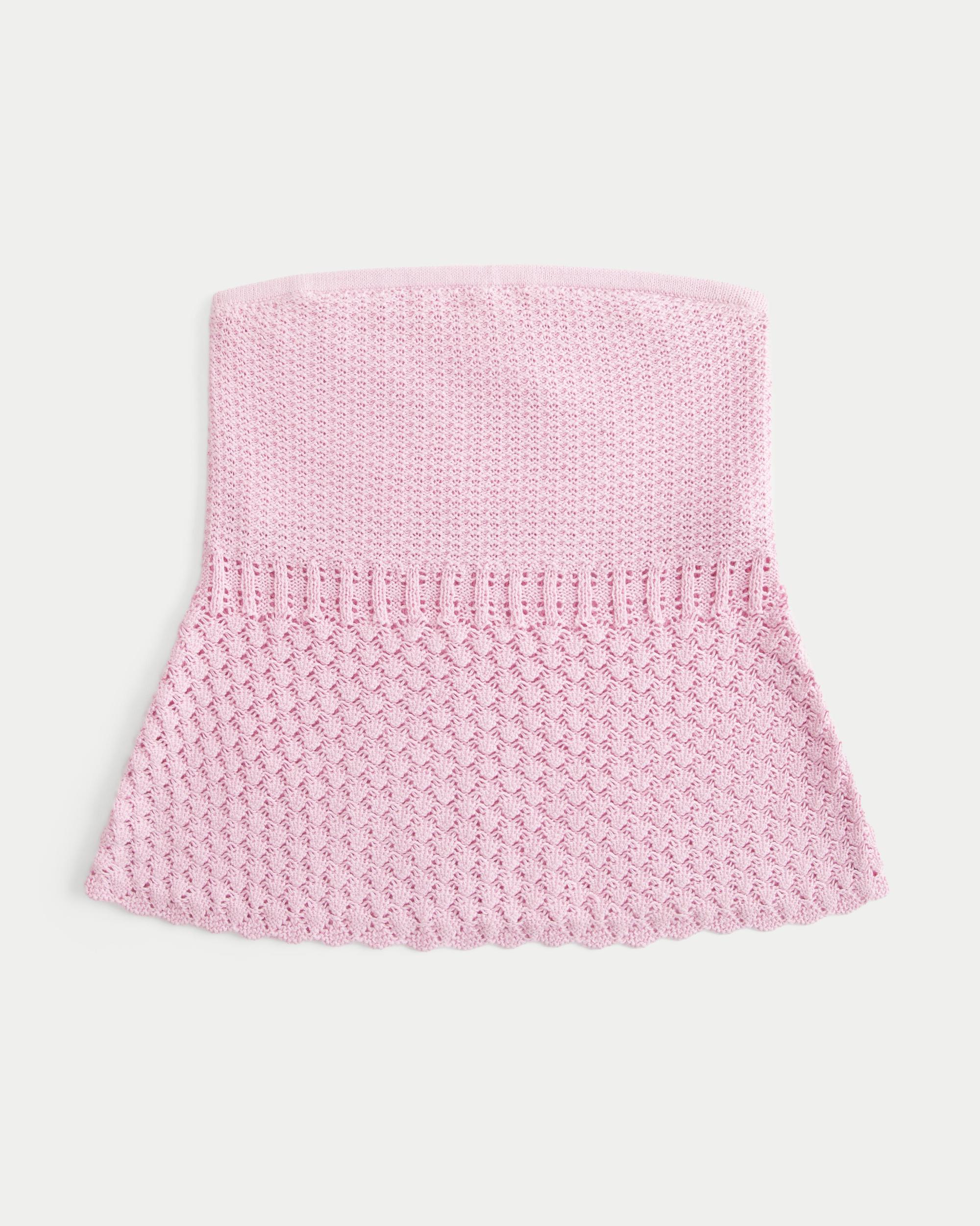 Crochet-Style Sweater Tube Top Product Image