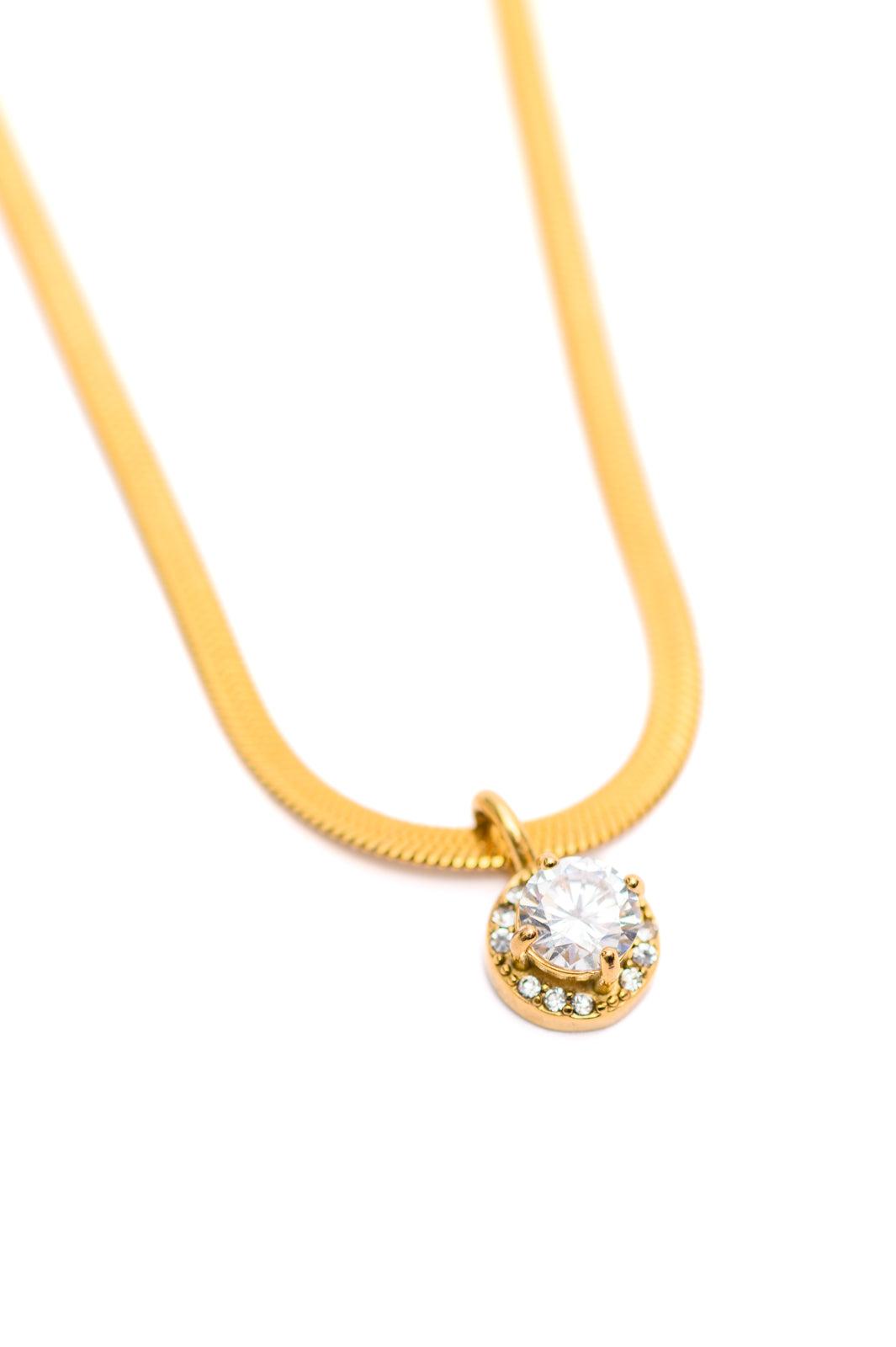 Here to Shine Gold Plated Necklace in White Product Image