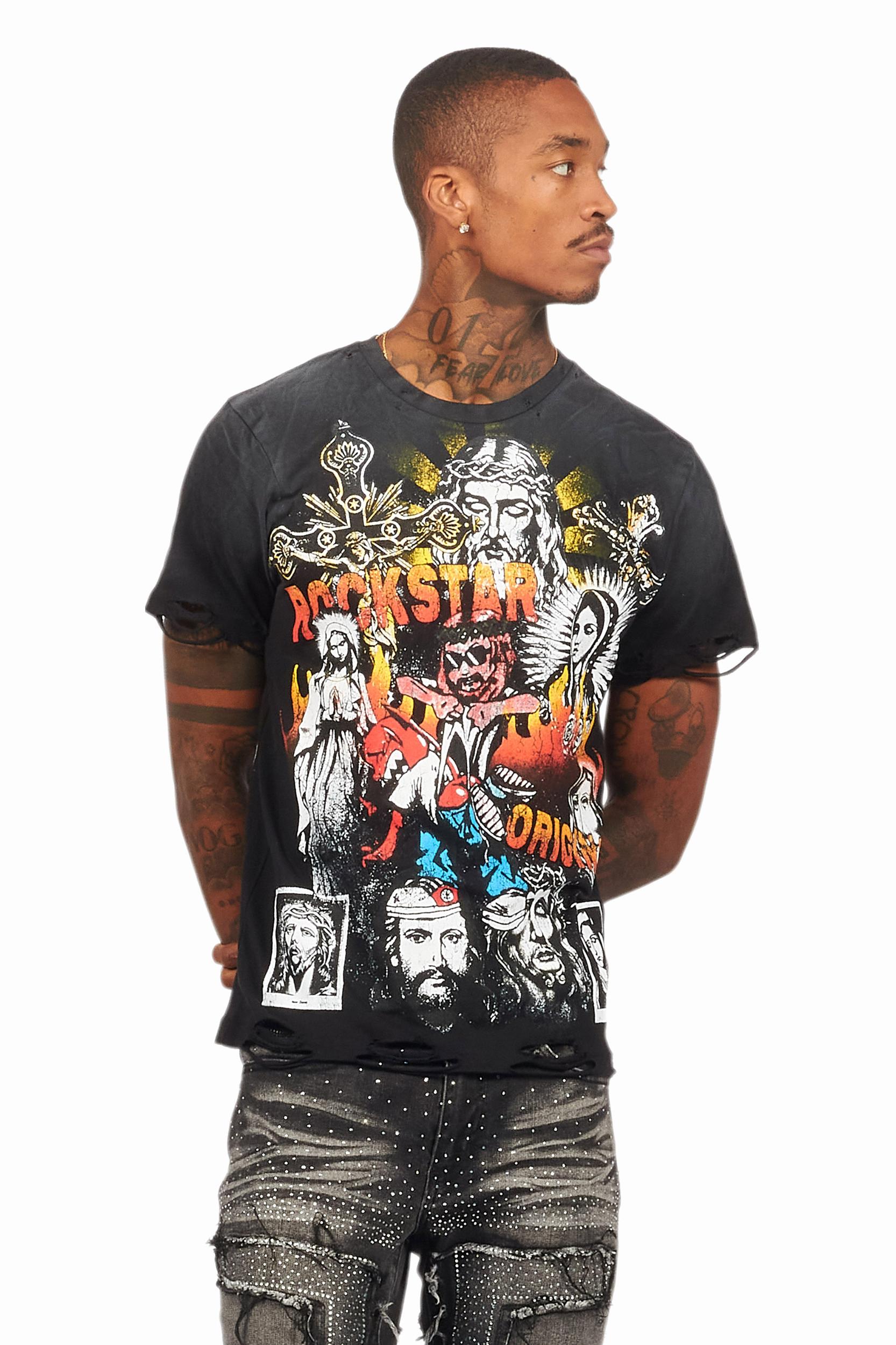 Axion Black Graphic T-Shirt Male Product Image